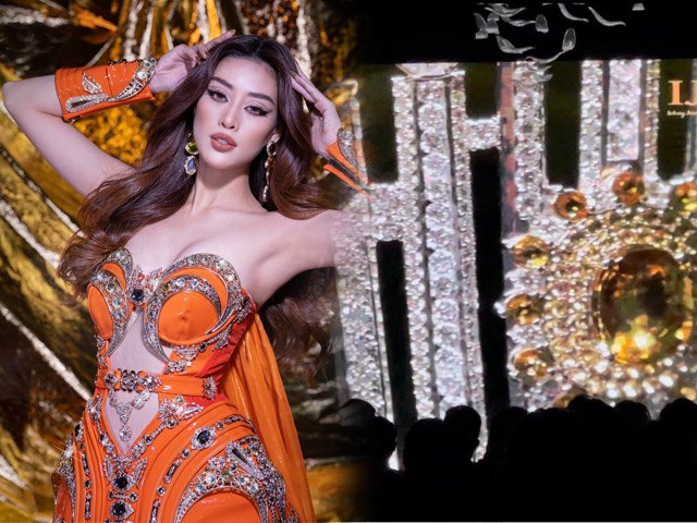 Khánh Vân diện váy chiến binh đẹp xuất sắc đi đập hộp vương miện Hoa hậu Hoàn vũ Việt Nam 2022