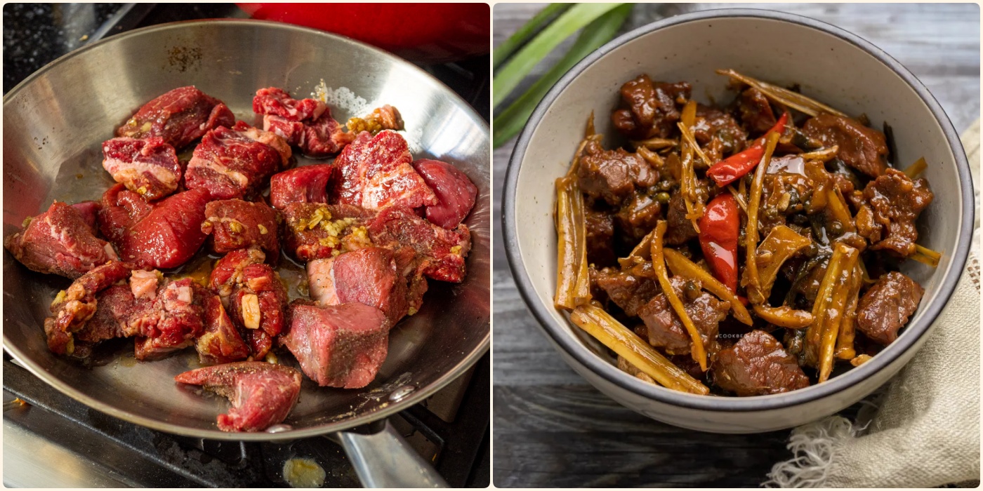 Cách làm bò kho gừng thêm sả, cà chua, nghệ thơm mềm cực hao cơm - 18