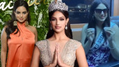 Miss Universe 2021 về Việt Nam, mặt mộc xinh đẹp nhưng diện đầm tố bụng tròn xoe