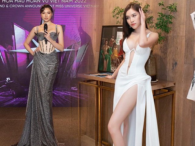 Cầm trịch Chung kết Miss Universe Vietnam, MC chân dài xúng xính váy áo: Bộ nào cũng chặt chém dàn thí sinh