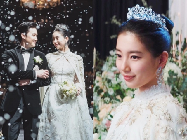 Ngôi sao 24/7: Suzy diện váy cưới tiền tỷ, đội vương miện như công chúa, Lee Min Ho liệu có tiếc?
