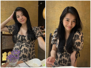 Mang bầu 5 tháng tăng 10kg, Karen Nguyễn vẫn đẹp xuất sắc, vòng 1 ngồn ngộn