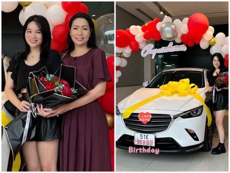 Con gái Trịnh Kim Chi, đối thủ Hoa hậu của con gái Quyền Linh được tặng xe sang, 20 tuổi 1m72 xinh đẹp