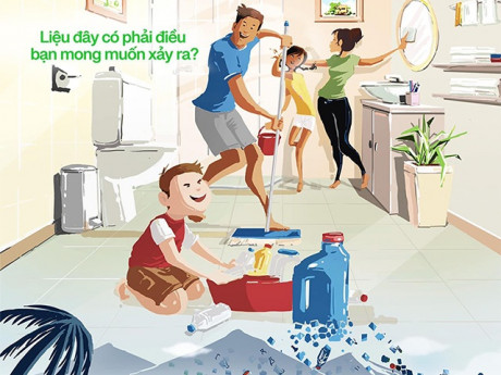 Hot mom Trần Thu Hà dạy con bảo vệ môi trường khi làm việc nhà như thế nào?