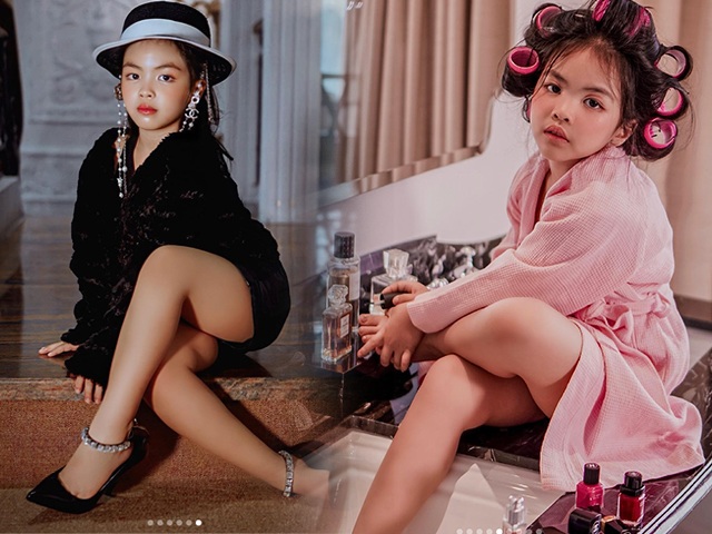 Con gái cành vàng lá ngọc của đại gia Minh Nhựa 6 tuổi đi cao gót sành điệu, chuyên nghiệp như mẫu nhí