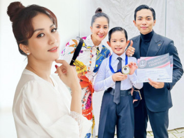 Con trai hồn nhiên khi ẵm giải Vô địch, Khánh Thi gửi lời sâu cay đến người ghen ăn tức ở