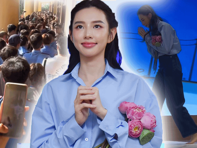 Trang điểm đi chùa, Hoa hậu hiến tạng phá trend Lưu Diệc Phi hóa nàng Diệu Liên với hoa sen, tỏa sắc như ngọc