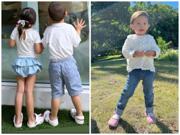 Sao Việt 24h: Cặp sinh đôi nhà Hồ Ngọc Hà chăm thể dục, mới 3 tuổi đã thừa hưởng đôi chân dài miên man giống mẹ