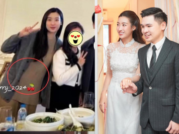 Chụp ảnh với nhà chồng hào môn, Hoa hậu Đỗ Mỹ Linh lộ vóc dáng nở gấp đôi thuở chưa cưới