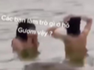 Xôn xao hình ảnh nghi cắt ghép cảnh 2 cô gái tắm tiên ở hồ Gươm