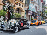 Đám cưới siêu khủng ở Hà Nội: Dàn siêu xe rước dâu hơn 200 tỷ đồng, danh tính chú rể không phải dạng vừa