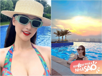 Nhà đẹp - Nữ diễn viên miền Bắc có biệt thự 60 tỷ, mùa hè sung sướng trốn nóng trong bể bơi resort tại gia