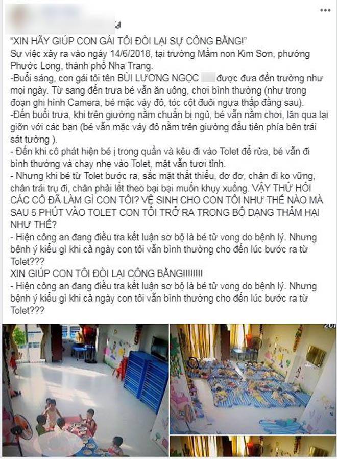 cong bo nguyen nhan be gai 4 tuoi tu vong sau khi vao toilet truong mam non 5 phut - 2