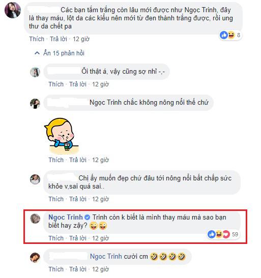 bi to thay mau, lot da, ngoc trinh dap tra antifan that hon nhien - 3