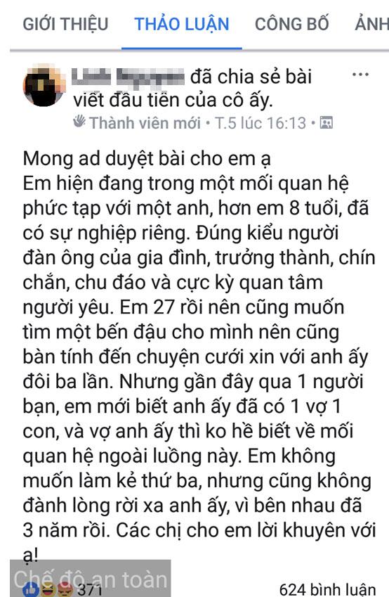 yeu nguoi co gia dinh, co gai khang dinh: "khong muon lam ke thu ba, nhung khong no roi xa" - 1