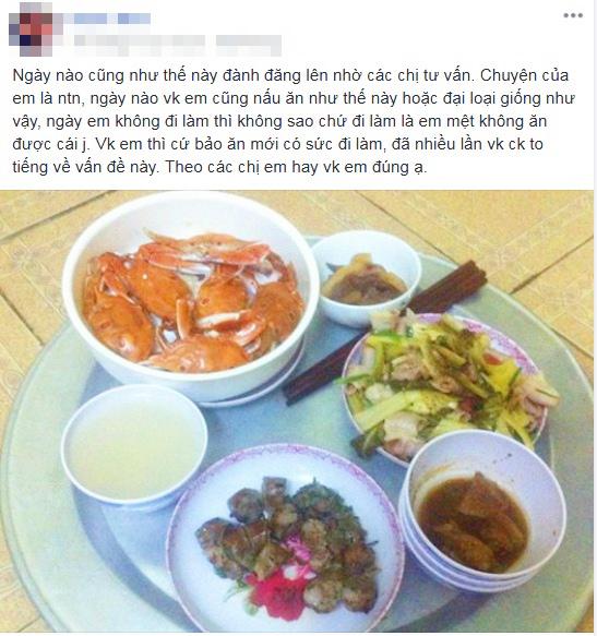 chong che vo nau an "khong nuot noi", nhin mam com xong dan mang tranh cai nay lua - 1