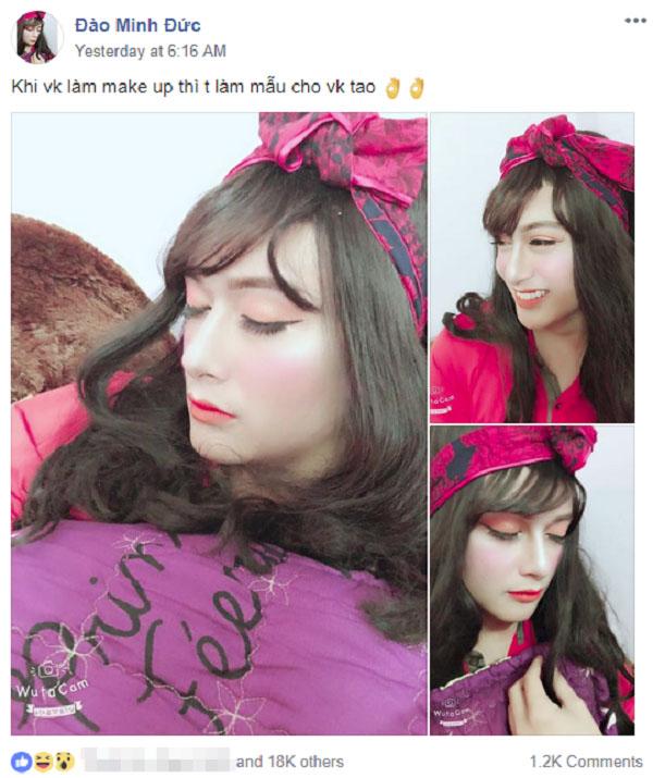 trang diem cho vui, co gai chet dieng truoc dung mao xinh dep cua... ban trai khi "hoa nu" - 1