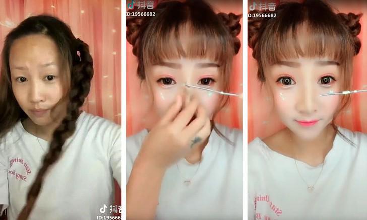 su that dang sau hinh anh ba co gai trang diem nhu "xac song" di an dam cuoi ban than - 4