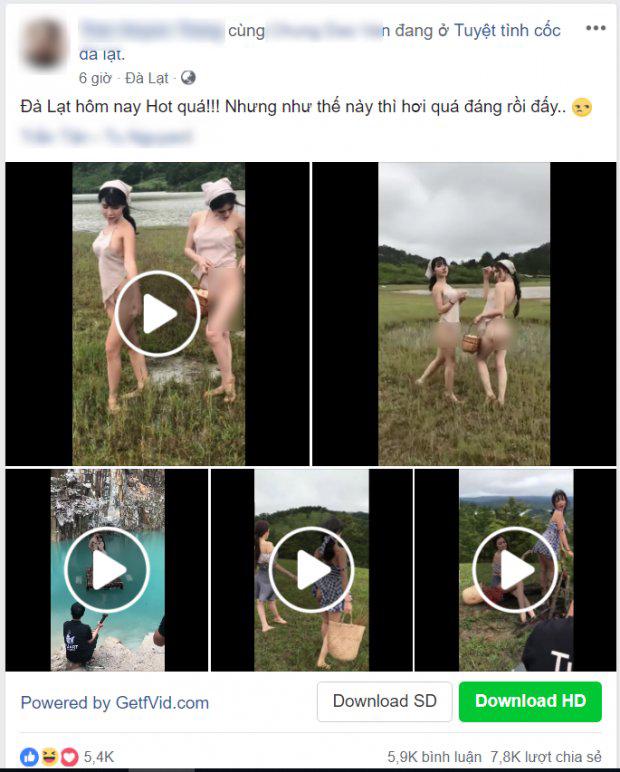 mac phan cam, quay clip khoe than o tuyet tinh coc da lat, 2 co gai nhan "mua gach da" - 1