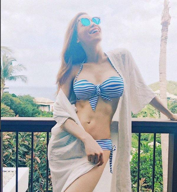 khoe tron 3 vong cung bikini, ho ngoc ha van thua suc goi cam du can tuoi tu tuan - 11