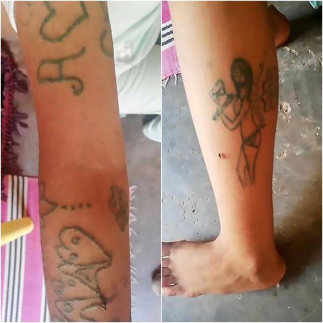 con gai tro ve sau 1 thang mat tich, nguoi chi chit hinh xam va bi 13 ke ham hiep - 3