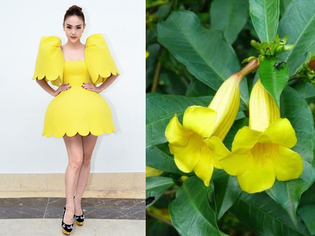 Mặc chiếc váy lạ, Minh Hằng bị ví như...bông hoa dại