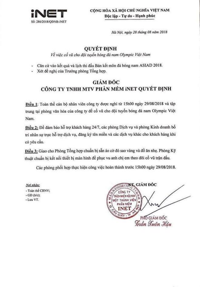 hang loat cong ty cho nghi lam co vu u23 vn, moi ban thang sep thuong tien tuoi 500.000/nhan vien - 1