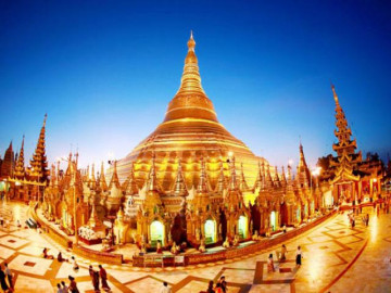 Ngôi chùa dát 90 tấn vàng và hàng nghìn viên kim cương ở Myanmar