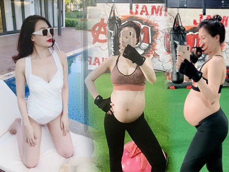 Mang bầu mà dáng vẫn sexy, vợ 9X của MC Thành Trung tiết lộ tập gym 2 tiếng mỗi ngày