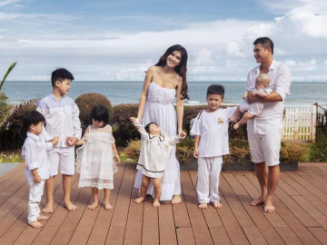 Khoe ảnh gia đình, Hoa hậu 6 con Oanh Yến lại bị nhận xét giống Marian Rivera