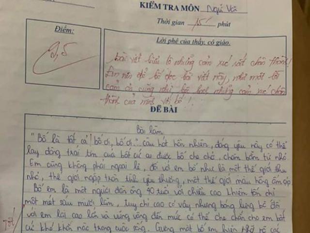 4 bài văn tả bố mẹ ai đọc cũng rưng rưng: Cô chấm 9,5 điểm kèm lời nhắn đặc biệt