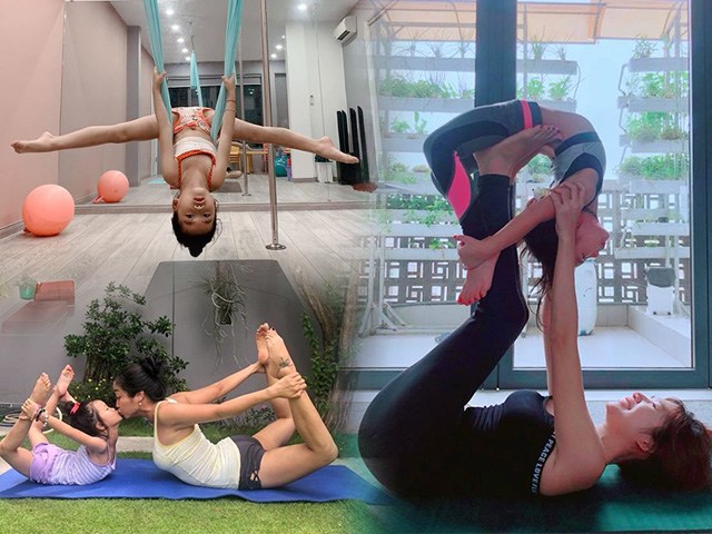 Tiểu công chúa nhà sao Việt tập yoga, mới tí tuổi uốn dẻo điêu luyện không thua mẹ
