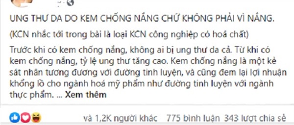 Xuất hiện thông tin amp;#34;ung thư da do kem chống nắng, không phải vì nắngamp;#34;: Đâu là sự thật? - 1