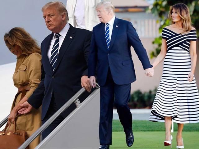 Luôn ăn mặc có đôi, cớ sao lần này Melania Trump vừa gạt tay chồng vừa diện đồ lệch pha