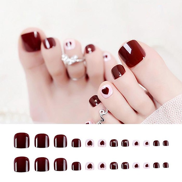 Top 100 mẫu nail sơn móng chân màu đỏ rượu được yêu thích nhất