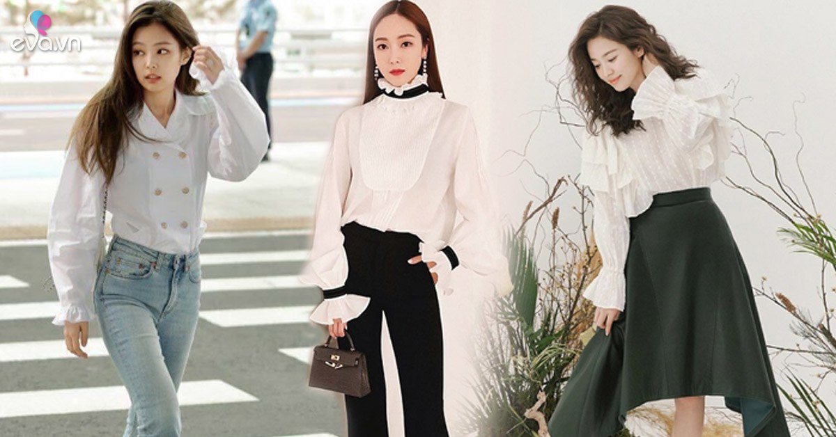 Áo blouse trắng dễ nhạt nhòa, nhưng qua tay sao Hàn là hóa sang xịn và đẹp hút mắt - Vimarsana News