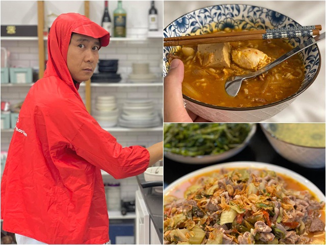 Sao vào bếp: Nấu ăn, Hồ Hoài Anh mặc áo mưa của con, bất ngờ hơn với lời giải thích
