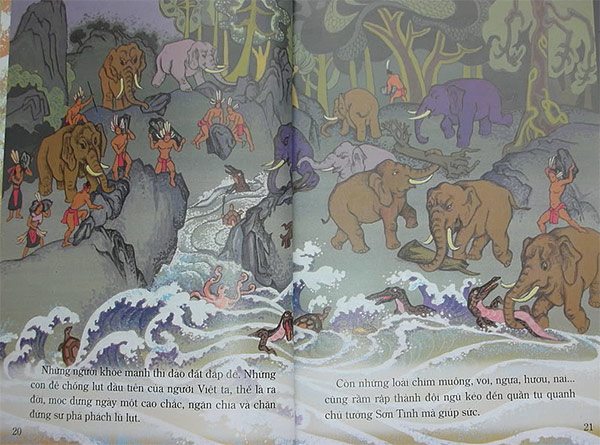 Truyện cổ tích: Sơn Tinh - Thủy Tinh và bài học kinh nghiệm ý nghĩa sâu sắc mang lại trẻ em - 17