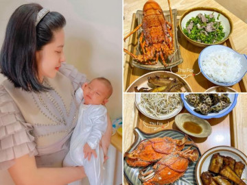 Không rau ngót, thịt kho, cơm cữ của 9X Hà Nội cực chất lượng toàn tôm hùm, cua sốt - Vimarsana News