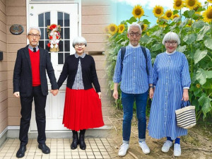 Cặp vợ chồng Nhật kết hôn hơn 40 năm vẫn mặc đồ đôi siêu đẹp mỗi ngày