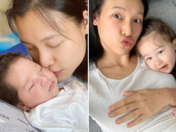 Hoàng Oanh mang bầu nằm treo chân, sau sinh bế con sang Singapore mệt mỏi, cuộc sống không như mơ - Vimarsana News