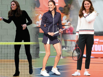 Công nương Kate hiếm hoi hở bạo đi chơi tennis, liệu có bị coi là phạm luật hoàng gia?