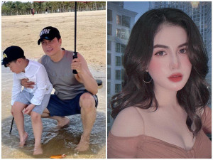 Việt Anh đưa con trai ra biển giữa 12h trưa nắng nóng, vợ cũ lập tức bình luận
