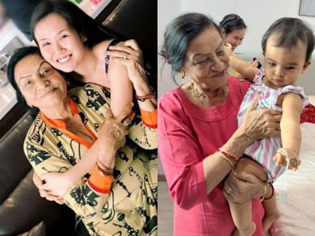 Mẹ chồng Võ Hà Trâm tặng nhiều vàng cho con dâu và cháu gái, bé Moon mặc váy Ấn Độ cưng xỉu