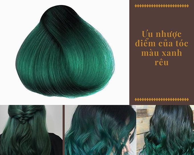 Nhuộm tóc màu xanh đen dương xanh rêu khói 2021 cho nam nữ  Tóc nhuộm  Tóc Nhuộm