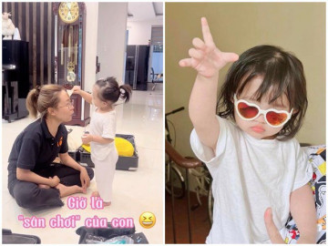 Sao Việt 24h: Con gái Ông Cao Thắng còn bé đã đam mê trang điểm, đeo kính vào ngầu như chị đại