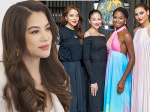 Đón tiếp 2 Miss Earth quốc tế, Trương Ngọc Ánh lẫn Phương Khánh khiêm tốn chọn tông đen