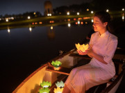 Khung cảnh nên thơ của dàn người đẹp Hoa hậu Biển Đảo Việt Nam khi thả đèn hoa đăng