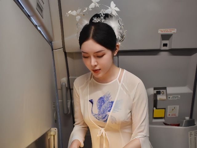 Làm đẹp - Chị Hằng Nga tuyệt đẹp trên máy bay hóa ra là Nữ tiếp viên Hàng không vạn người mê
