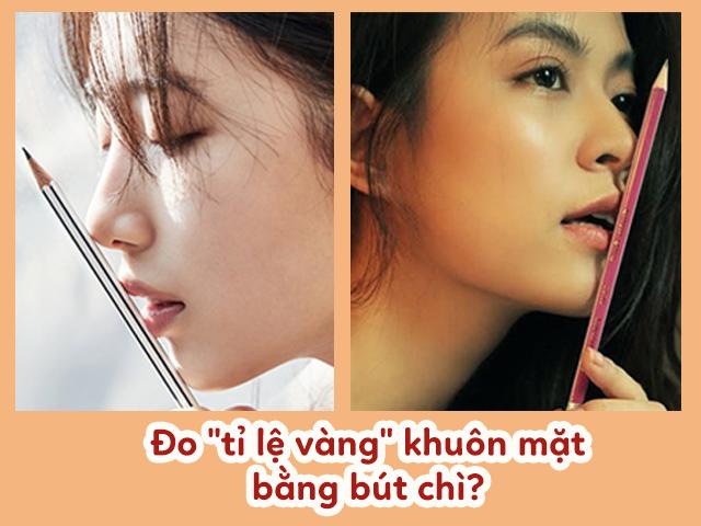 Nối gót mỹ nữ xứ Hàn, Hoàng Thùy Linh cũng chứng minh gương mặt tỉ lệ vàng nhờ bút chì